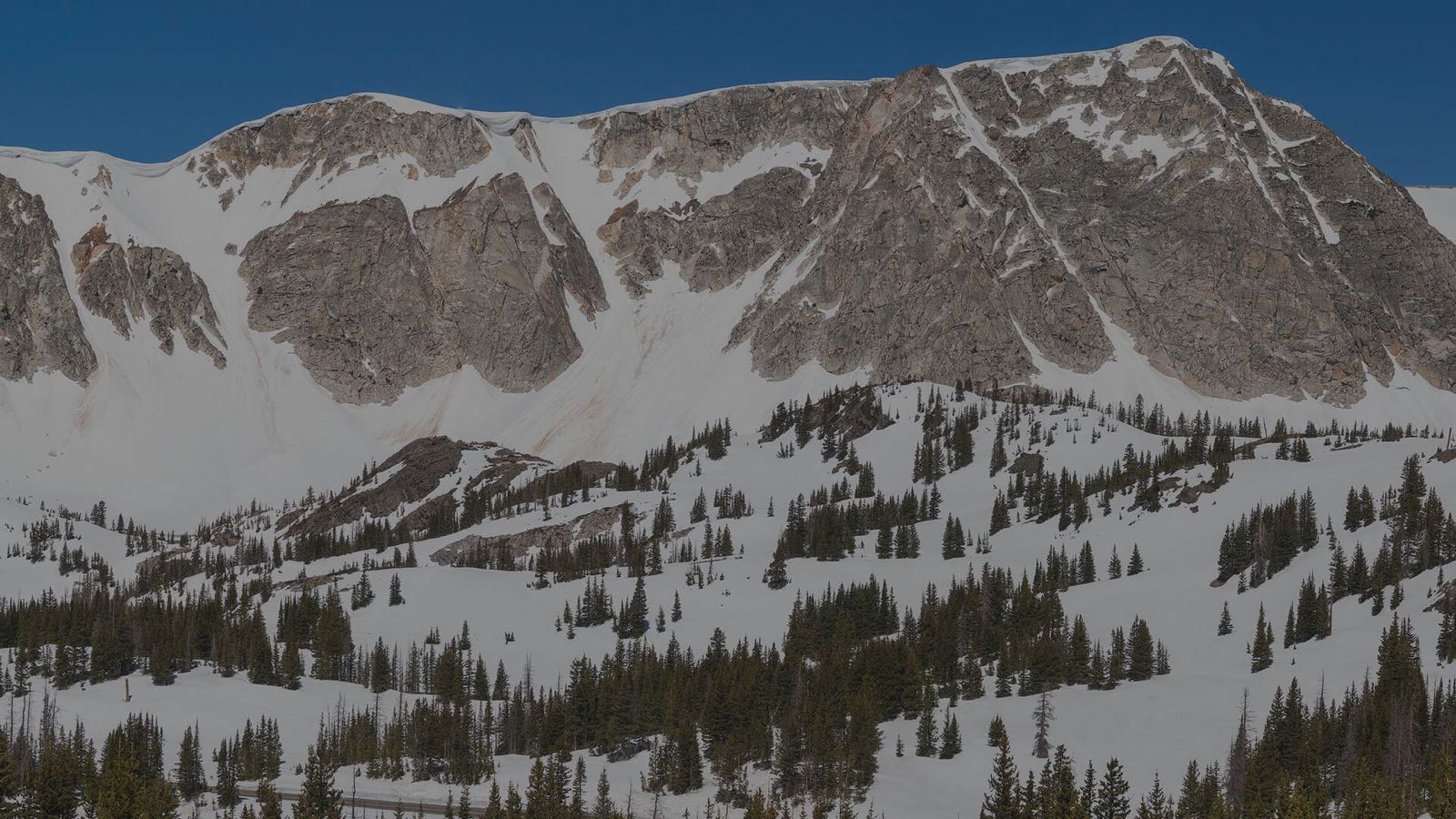 The Snowy Range under deep winter snow